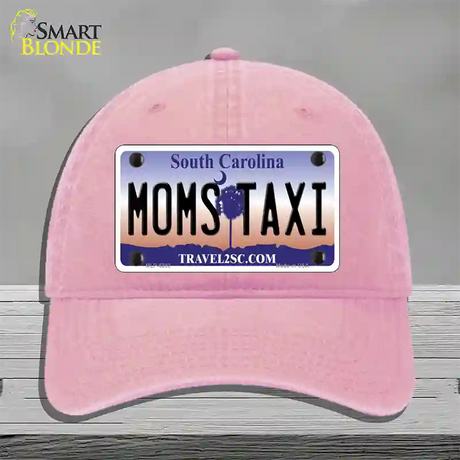 Moms Taxi South Carolina Novelty License Plate Hat Unconstructed Cotton / Pink