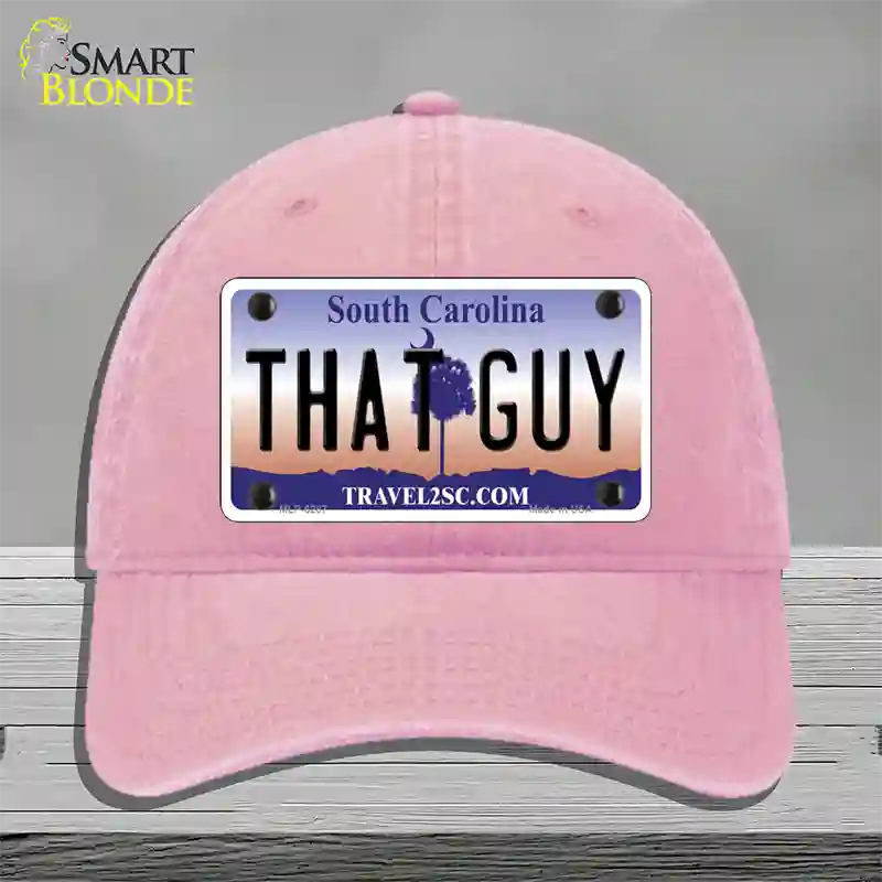 That Guy South Carolina Novelty License Plate Hat Unconstructed Cotton / Pink