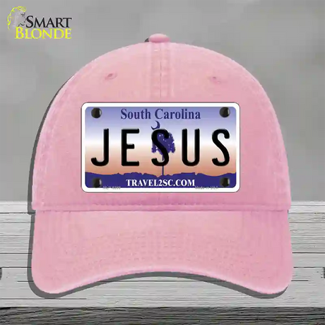 Jesus South Carolina Novelty License Plate Hat Unconstructed Cotton / Pink