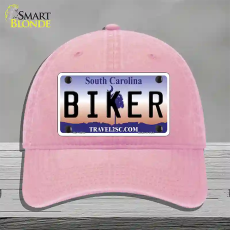 Biker South Carolina Novelty License Plate Hat Unconstructed Cotton / Pink