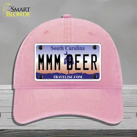 MMM Beer South Carolina Novelty License Plate Hat Unconstructed Cotton / Pink