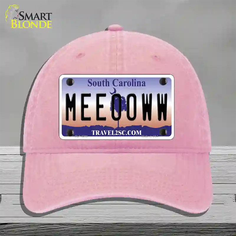 Meeooww South Carolina Novelty License Plate Hat Unconstructed Cotton / Pink