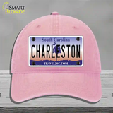 Charleston South Carolina Novelty License Plate Hat Unconstructed Cotton / Pink