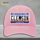 Clemson South Carolina Novelty License Plate Hat Unconstructed Cotton / Pink