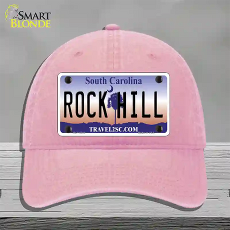 Rock Hill South Carolina Novelty License Plate Hat Unconstructed Cotton / Pink