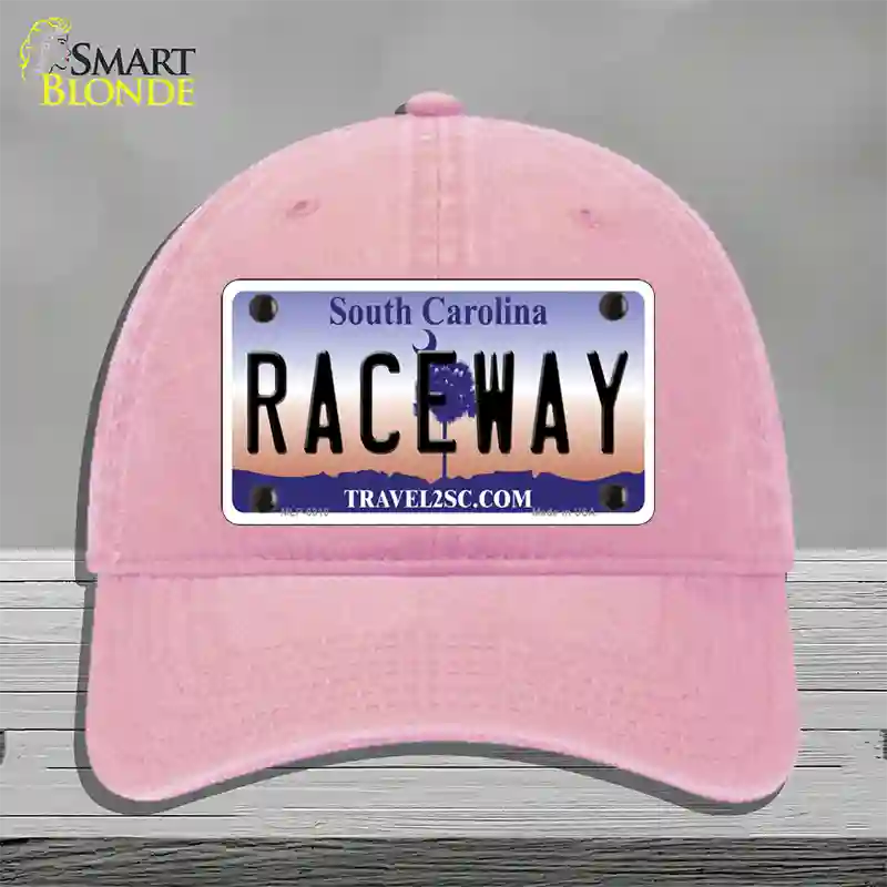 Raceway South Carolina Novelty License Plate Hat Unconstructed Cotton / Pink