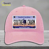 Southern Charm South Carolina Novelty License Plate Hat Unconstructed Cotton / Pink