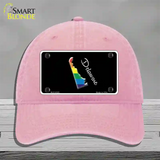 Delaware Rainbow Novelty License Plate Hat Unconstructed Cotton / Pink