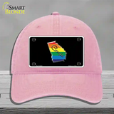 Georgia Rainbow Novelty License Plate Hat Unconstructed Cotton / Pink