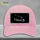 Hawaii Rainbow Novelty License Plate Hat Unconstructed Cotton / Pink