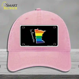 Minnesota Rainbow Novelty License Plate Hat Unconstructed Cotton / Pink