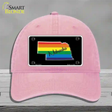 Nebraska Rainbow Novelty License Plate Hat Unconstructed Cotton / Pink