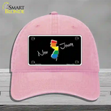 New Jersey Rainbow Novelty License Plate Hat Unconstructed Cotton / Pink