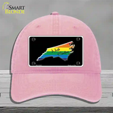 North Carolina Rainbow Novelty License Plate Hat Unconstructed Cotton / Pink