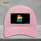 Utah Rainbow Novelty License Plate Hat Unconstructed Cotton / Pink