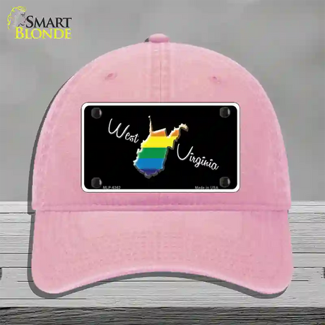 West Virginia Rainbow Novelty License Plate Hat Unconstructed Cotton / Pink