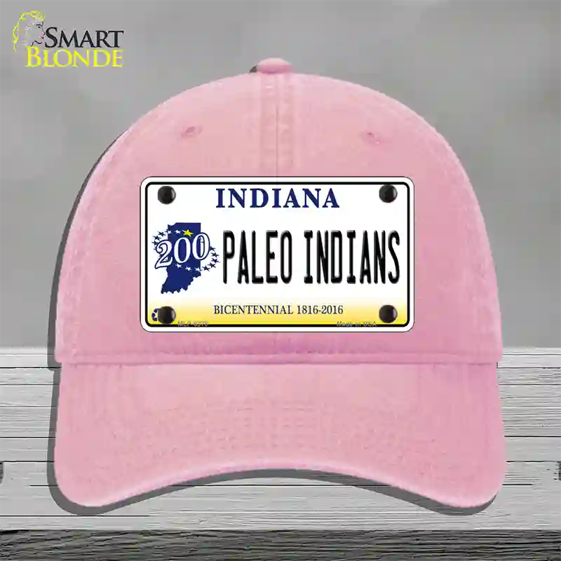 Paleo Indians Indiana Novelty License Plate Hat Unconstructed Cotton / Pink