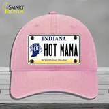 Hot Mama Indiana Novelty License Plate Hat Unconstructed Cotton / Pink