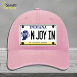 N Joy Indiana Novelty License Plate Hat Unconstructed Cotton / Pink