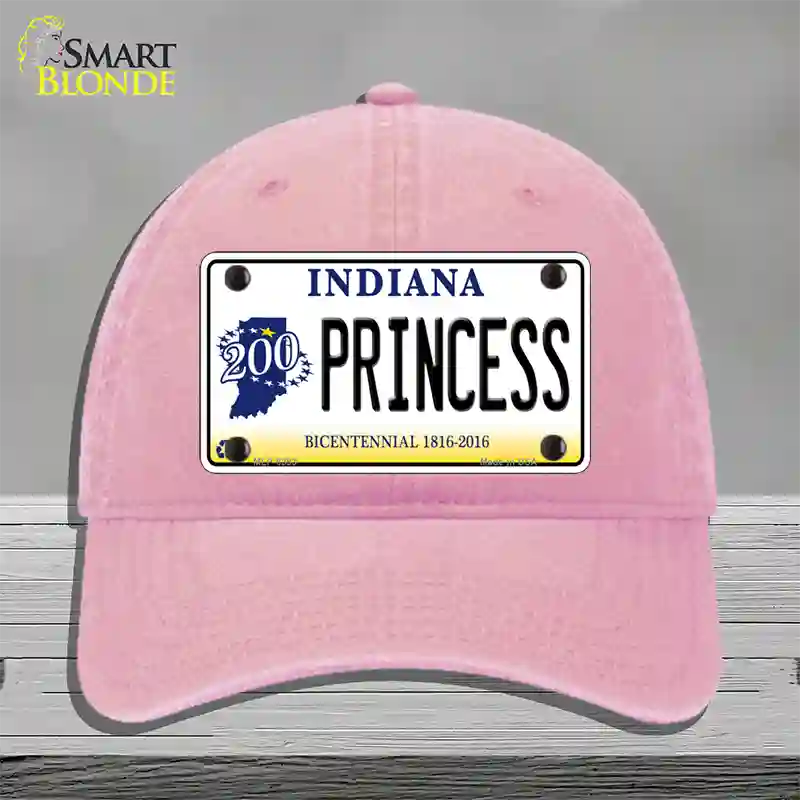 Princess Indiana Novelty License Plate Hat Unconstructed Cotton / Pink