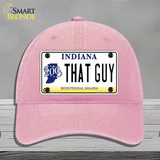 That Guy Indiana Novelty License Plate Hat Unconstructed Cotton / Pink