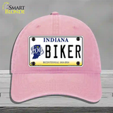 Biker Indiana Novelty License Plate Hat Unconstructed Cotton / Pink