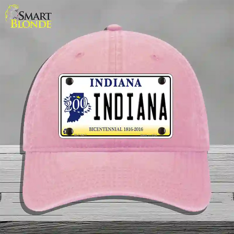 Indiana Novelty License Plate Hat Unconstructed Cotton / Pink