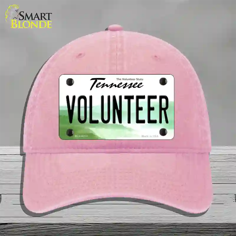 Volunteer Tennessee Novelty License Plate Hat Unconstructed Cotton / Pink