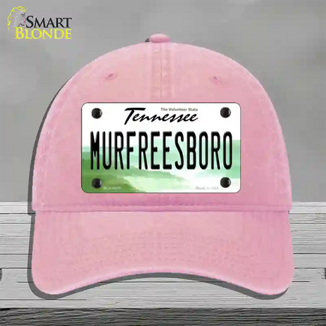 Murfreesboro Tennessee Novelty License Plate Hat Unconstructed Cotton / Pink