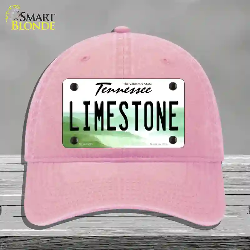 Limestone Tennessee Novelty License Plate Hat Unconstructed Cotton / Pink