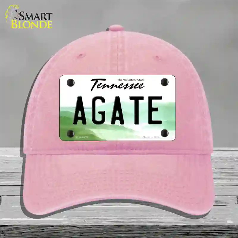 Agate Tennessee Novelty License Plate Hat Unconstructed Cotton / Pink