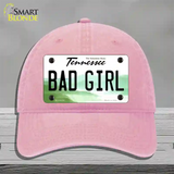 Bad Girl Tennessee Novelty License Plate Hat Unconstructed Cotton / Pink