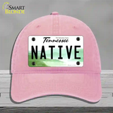 Native Tennessee Novelty License Plate Hat Unconstructed Cotton / Pink