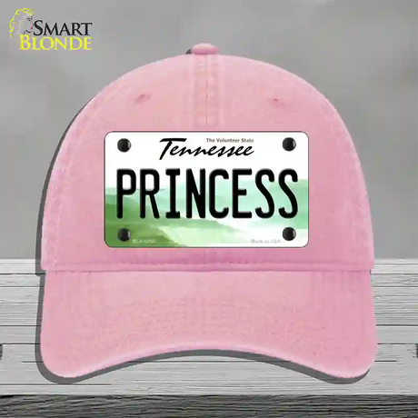 Princess Tennessee Novelty License Plate Hat Unconstructed Cotton / Pink