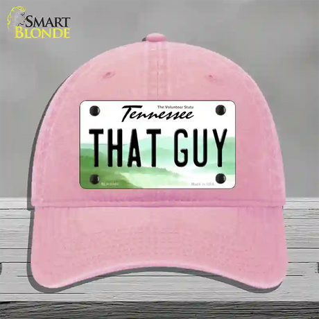 That Guy Tennessee Novelty License Plate Hat Unconstructed Cotton / Pink