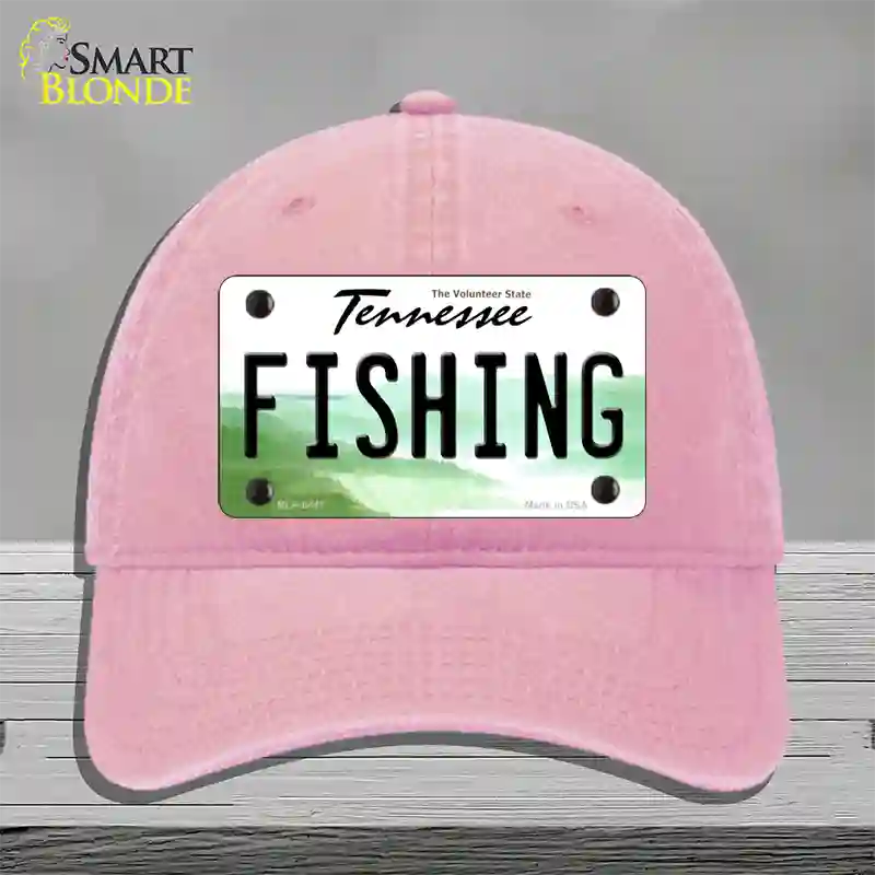 Fishing Tennessee Novelty License Plate Hat Unconstructed Cotton / Pink