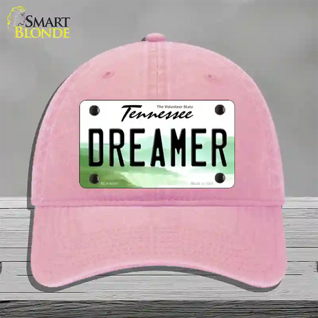 Dreamer Tennessee Novelty License Plate Hat Unconstructed Cotton / Pink