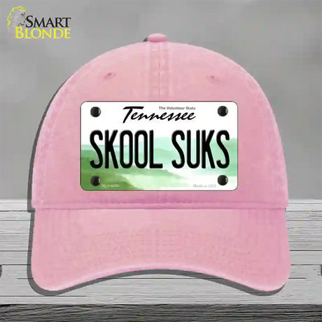 Skool Suks Tennessee Novelty License Plate Hat Unconstructed Cotton / Pink