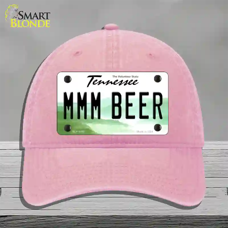 MMM Beer Tennessee Novelty License Plate Hat Unconstructed Cotton / Pink