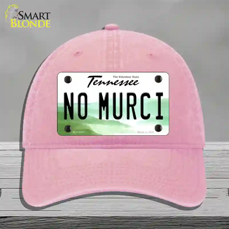 No Murci Tennessee Novelty License Plate Hat Unconstructed Cotton / Pink