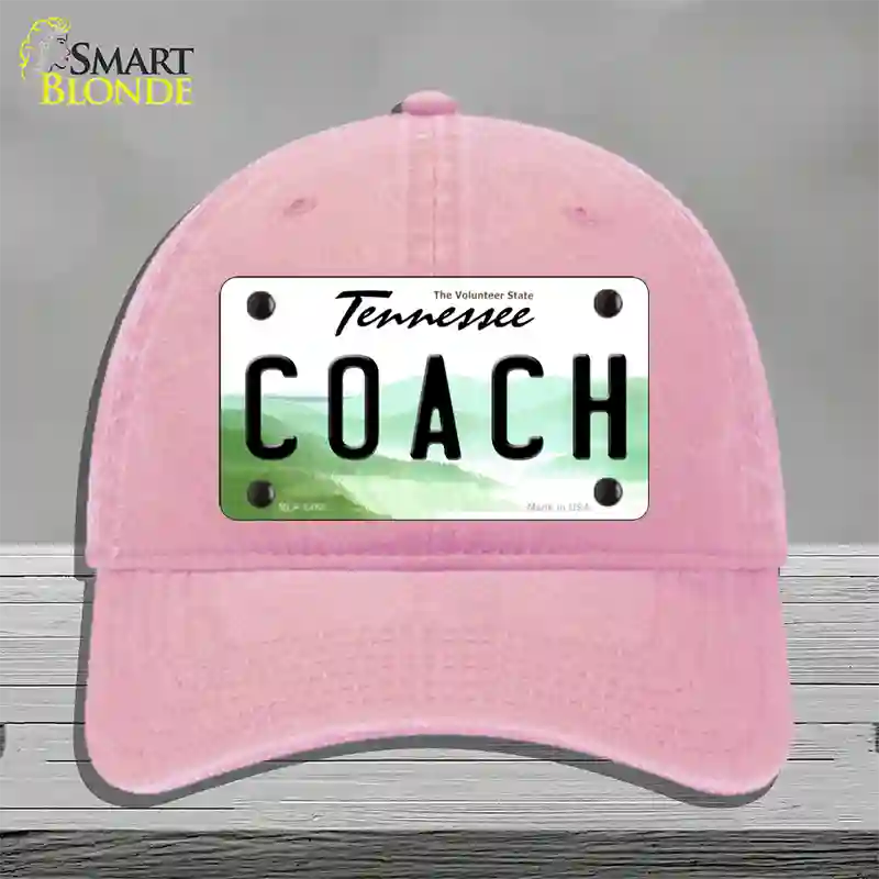 Coach Tennessee Novelty License Plate Hat Unconstructed Cotton / Pink