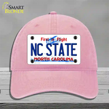 North Carolina State Novelty License Plate Hat Unconstructed Cotton / Pink