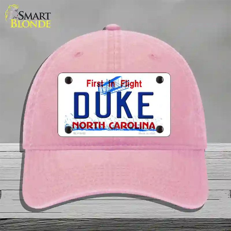 Duke North Carolina Novelty License Plate Hat Unconstructed Cotton / Pink