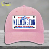 Wilmington North Carolina Novelty License Plate Hat Unconstructed Cotton / Pink