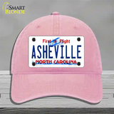 Asheville North Carolina Novelty License Plate Hat Unconstructed Cotton / Pink