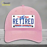 Retired North Carolina Novelty License Plate Hat Unconstructed Cotton / Pink