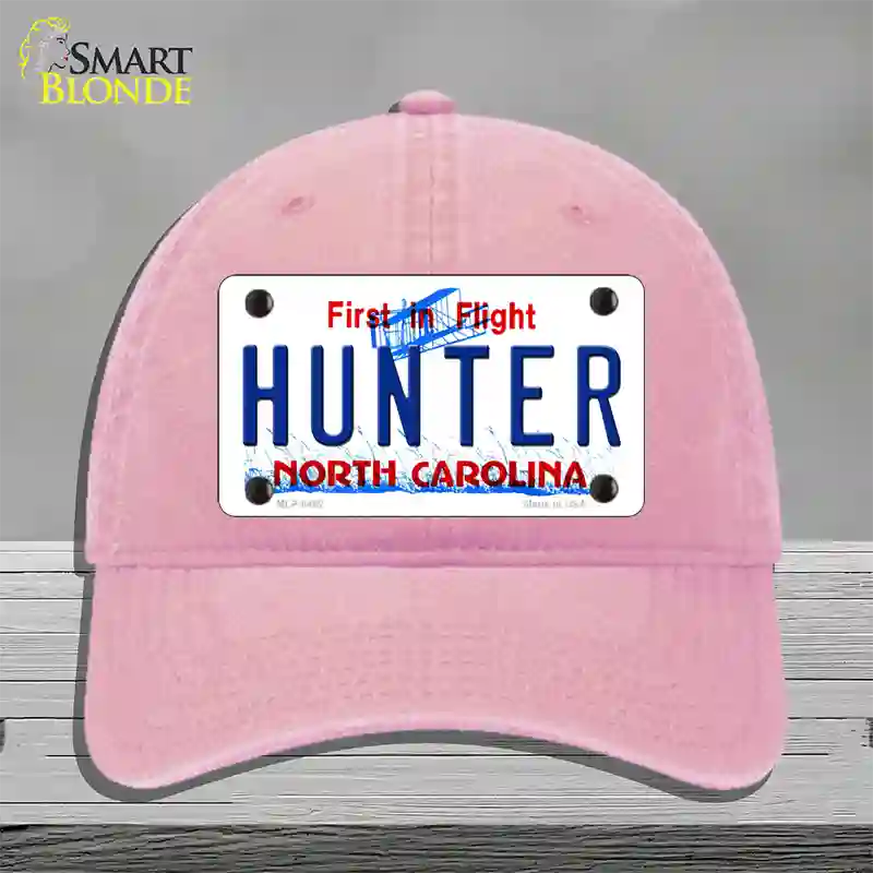 Hunter North Carolina Novelty License Plate Hat Unconstructed Cotton / Pink