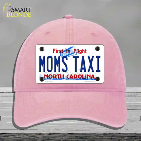 Moms Taxi North Carolina Novelty License Plate Hat Unconstructed Cotton / Pink