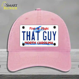 That Guy North Carolina Novelty License Plate Hat Unconstructed Cotton / Pink