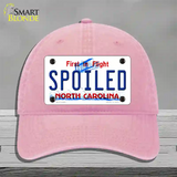 Spoiled North Carolina Novelty License Plate Hat Unconstructed Cotton / Pink